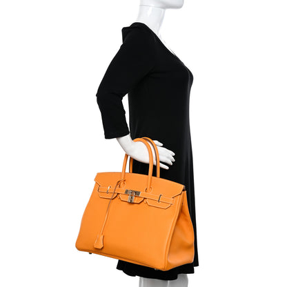 Hermes Epsom Candy Birkin 35 Jaune D'Or Feu 2 of 14