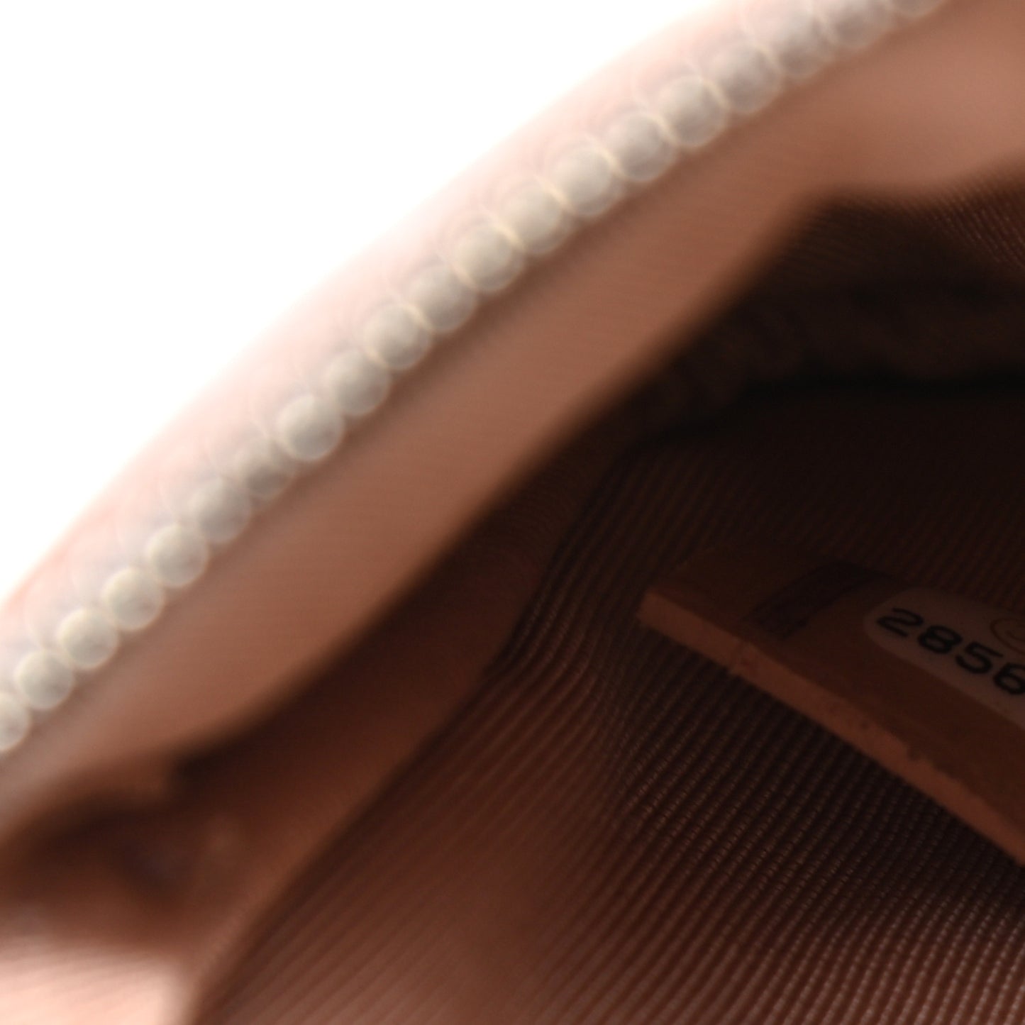 Goatskin Camellia Embossed Cosmetic Pouch Light Pink