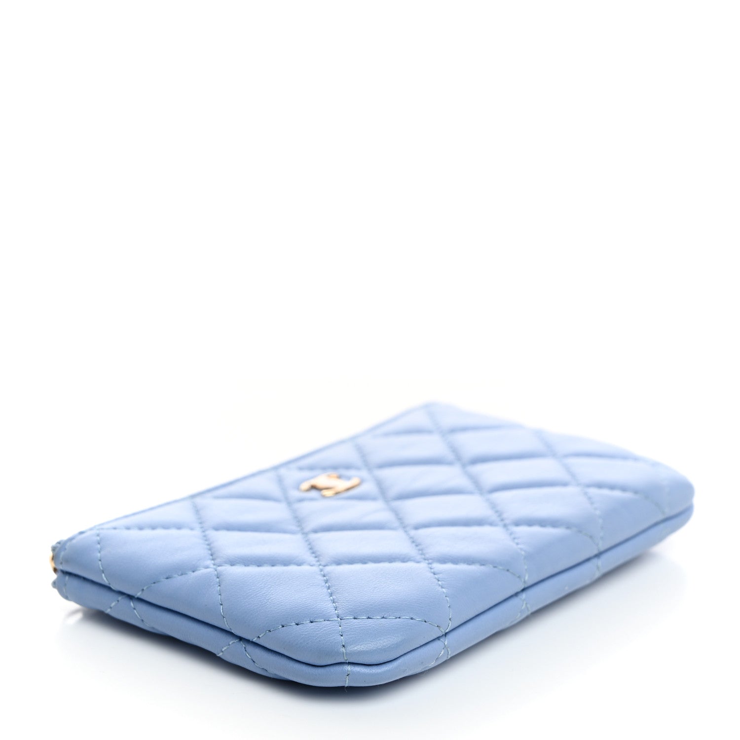Chanel Lambskin Quilted Small Cosmetic Case Light Blue 4 of 8