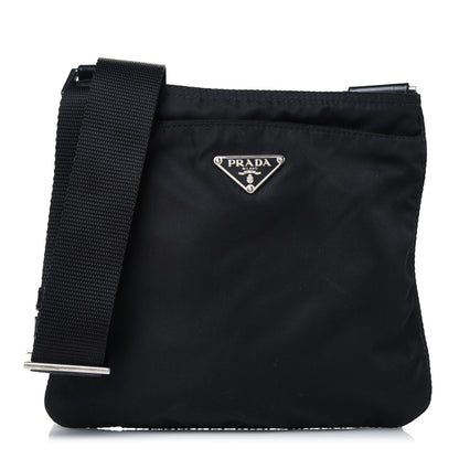 Prada Nylon Flat Messenger Bag Black 1 of 10