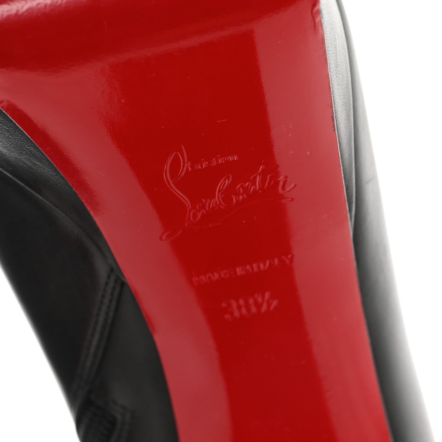 Christian Louboutin Calfskin Loo Booty 130 Ankle Boots 38.5 Black 7 of 9