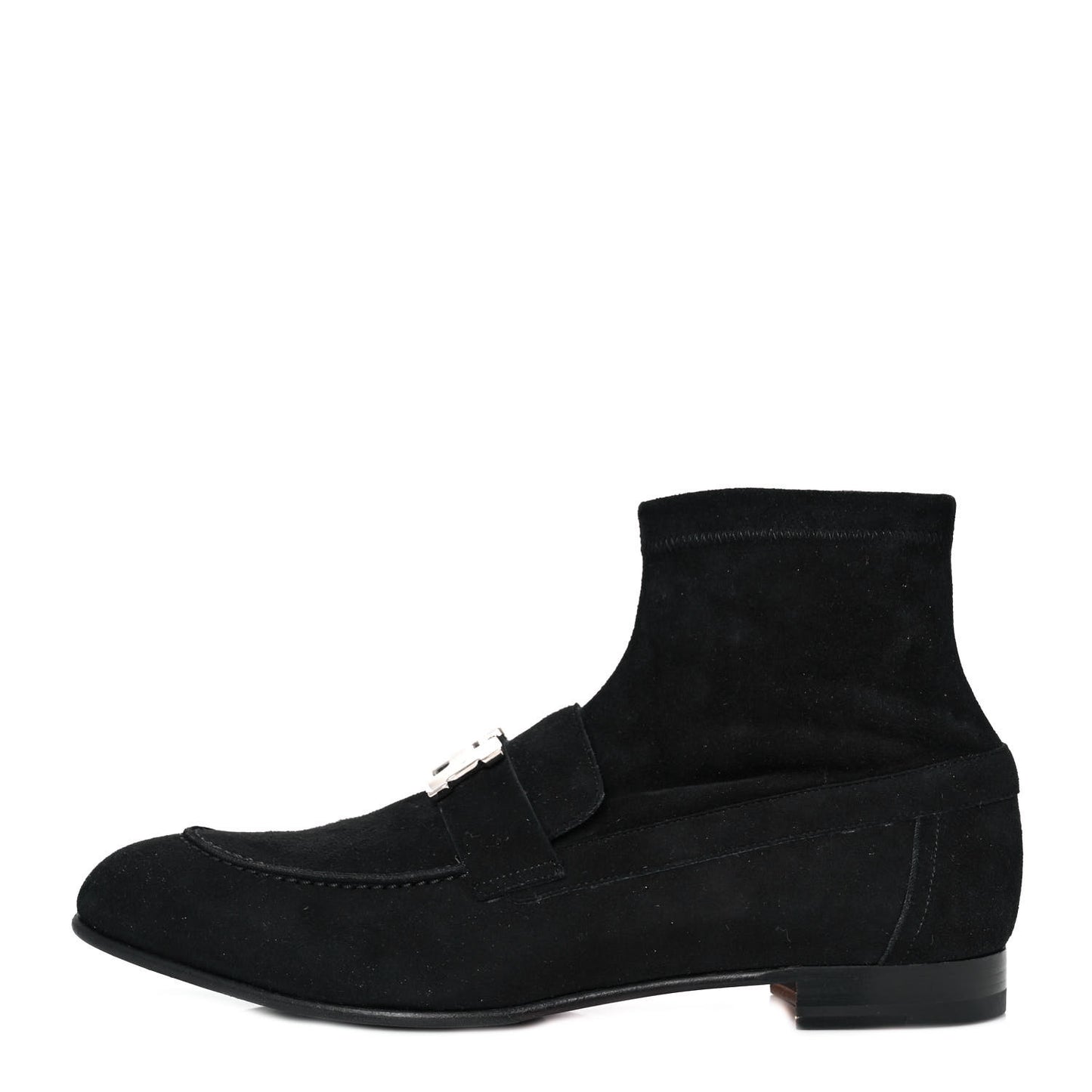 Stretch Velvet Goatskin Saint Honore Ankle Boots 38.5 Black