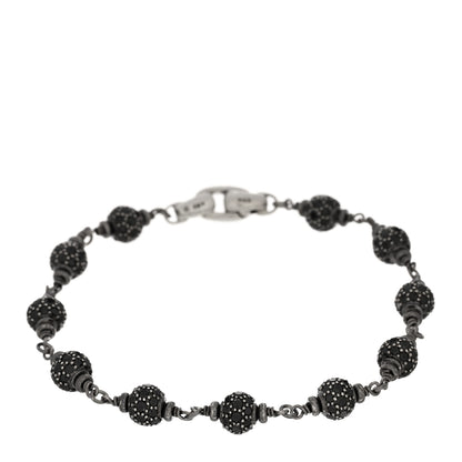 David Yurman Sterling Silver Black Diamond 6mm Spiritual Beads Bracelet 1 of 3