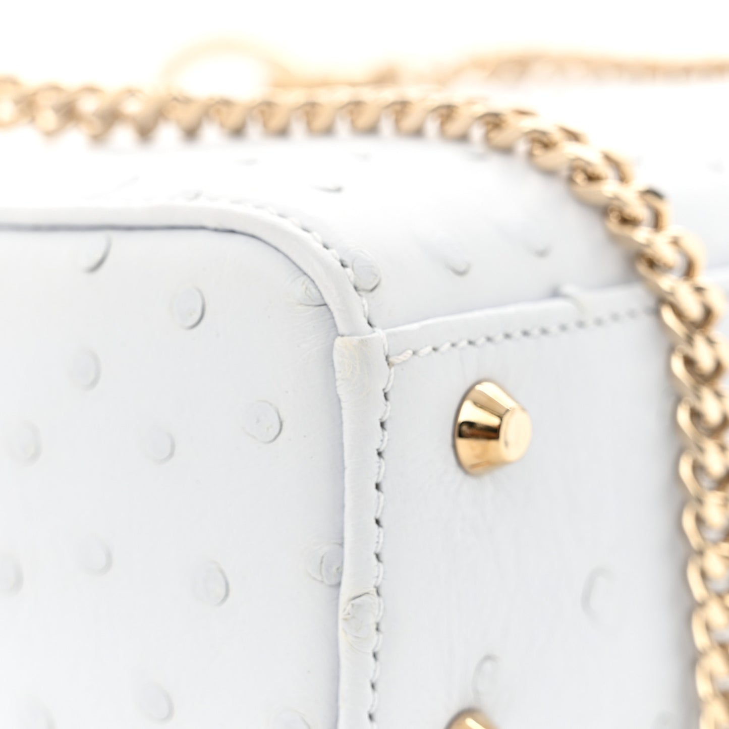 Ostrich Mini Lady Dior Light Blue