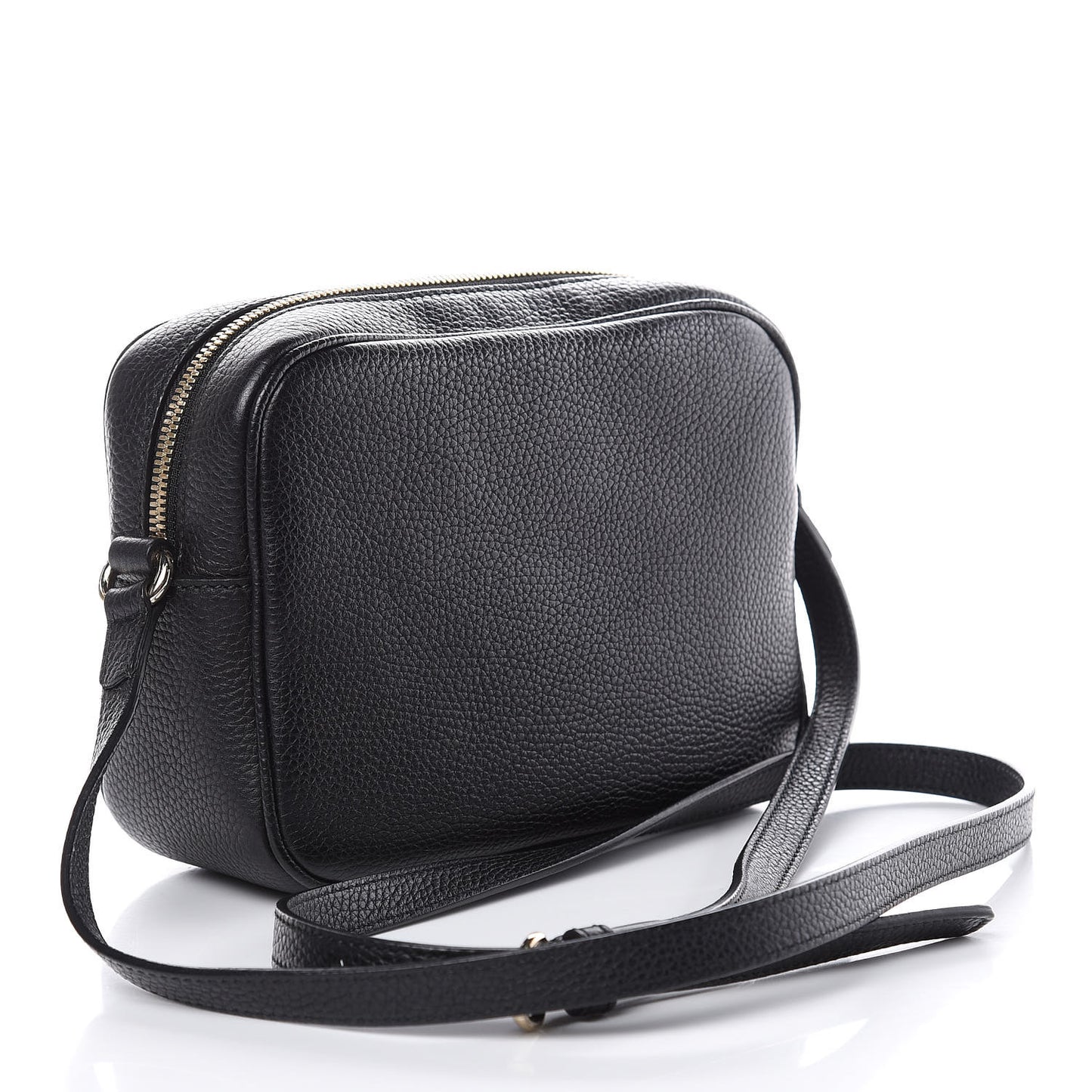 Pebbled Calfskin Small Soho Disco Bag Black