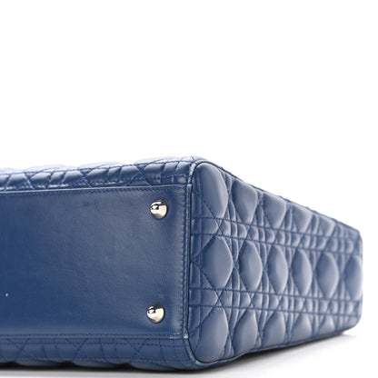 Christian Dior Lambskin Cannage Large Lady Dior Blue 10 of 12