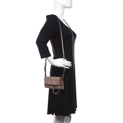 Chloe Suede Calfskin Mini Faye Shoulder Bag Motty Grey 2 of 11