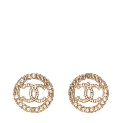 Chanel Pearl CC Round Earrings Gold 1 of 6