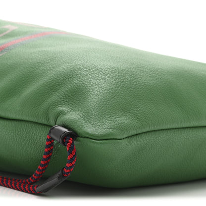 Gucci Calfskin Logo Drawstring Backpack Green 9 of 12
