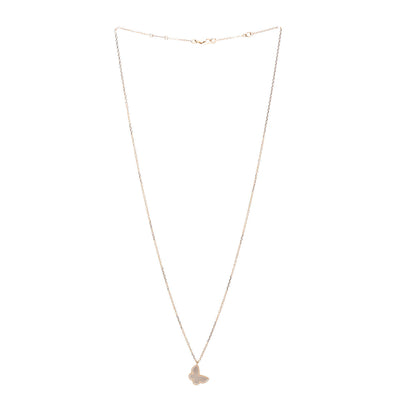 Van Cleef & Arpels 18K Yellow Gold Mother of Pearl Sweet Alhambra Butterfly Pendant Necklace 2 of 4