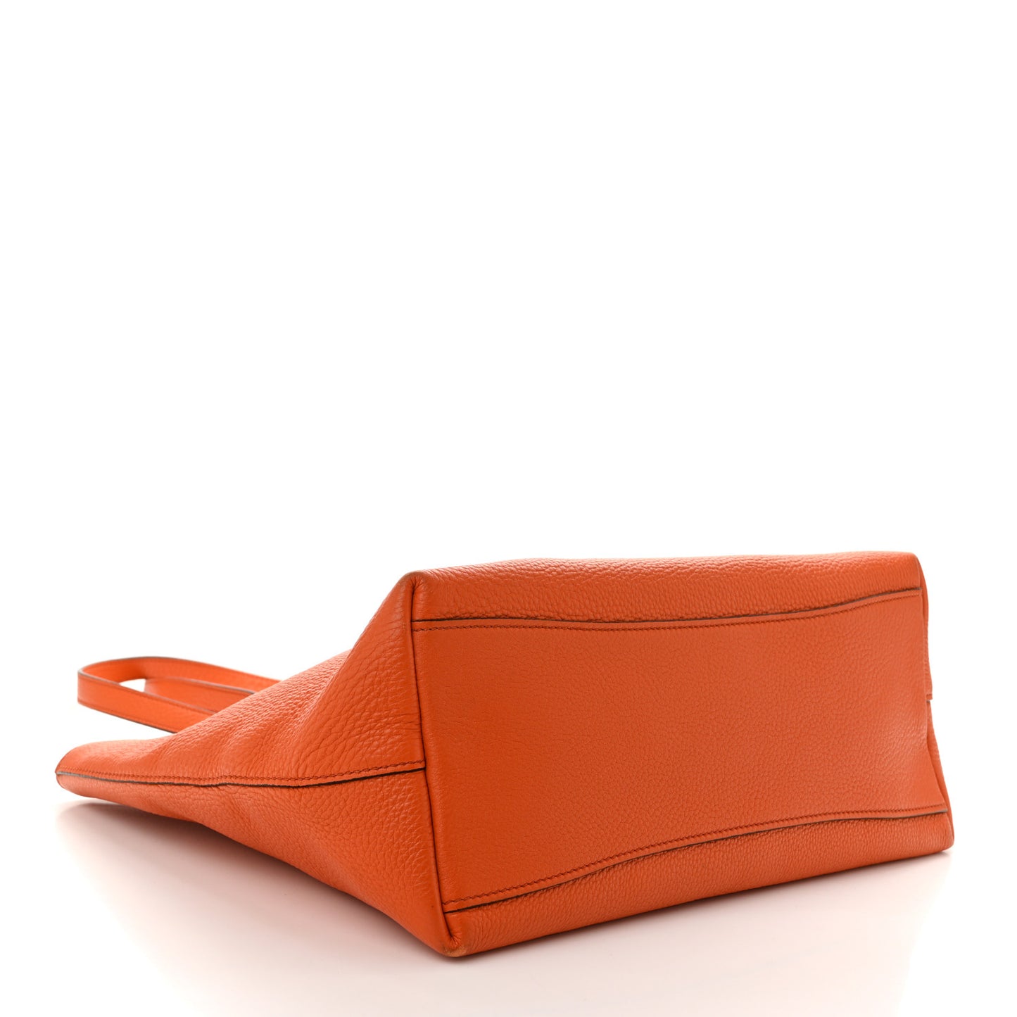 Vitello Phenix Embossed Logo Tote Papaya