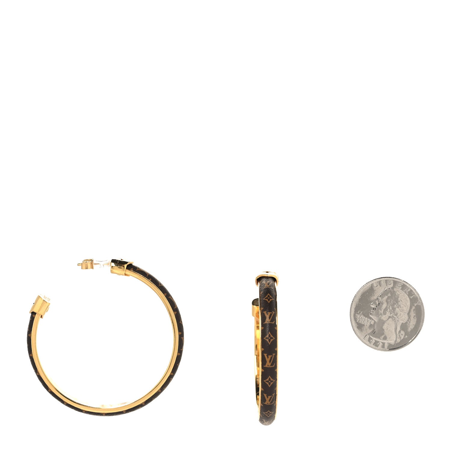 Louis Vuitton Monogram Hoop Earrings 2 of 5