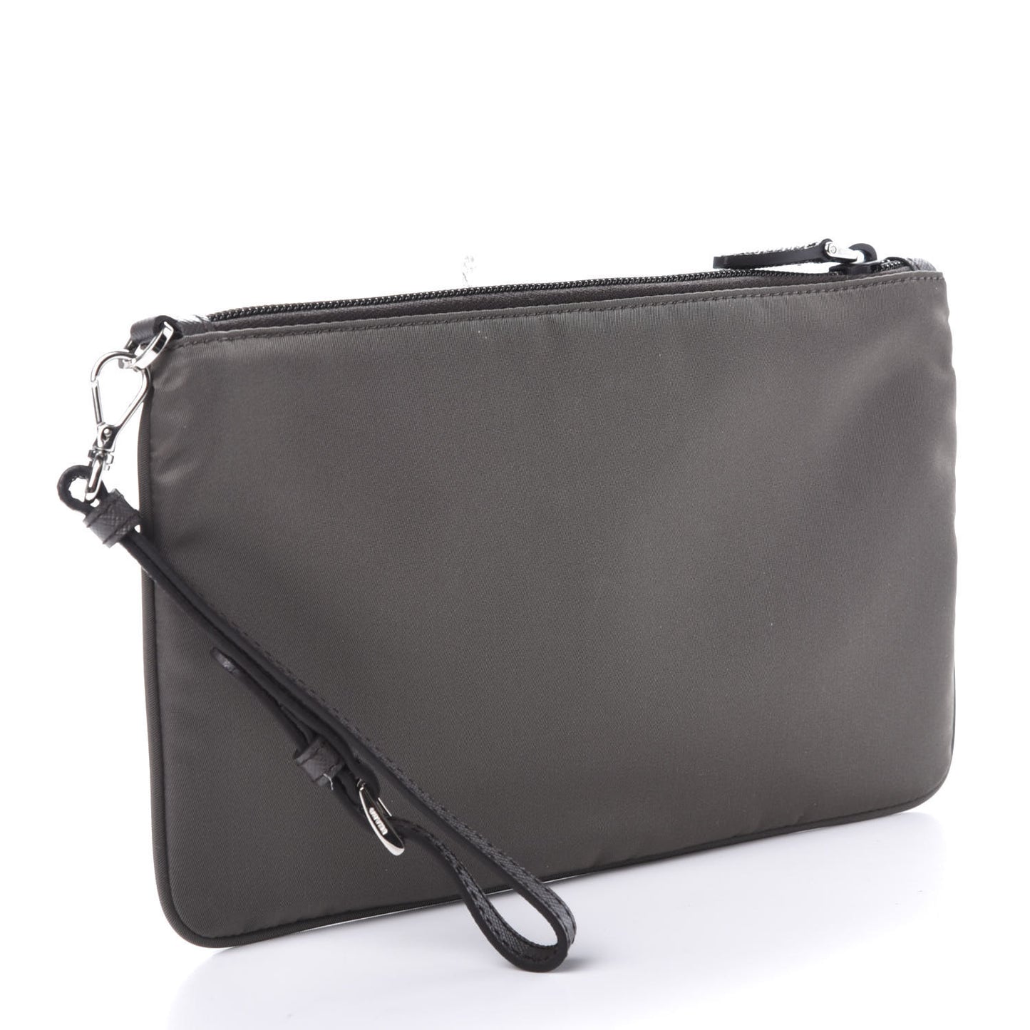 Tessuto Nylon Saffiano Wristlet Grey