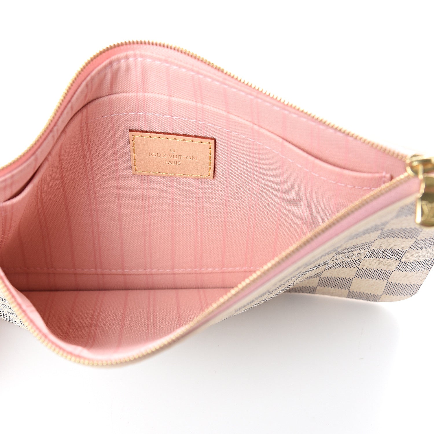 Louis Vuitton Damier Azur Neverfull MM GM Pochette Rose Ballerine 4 of 6