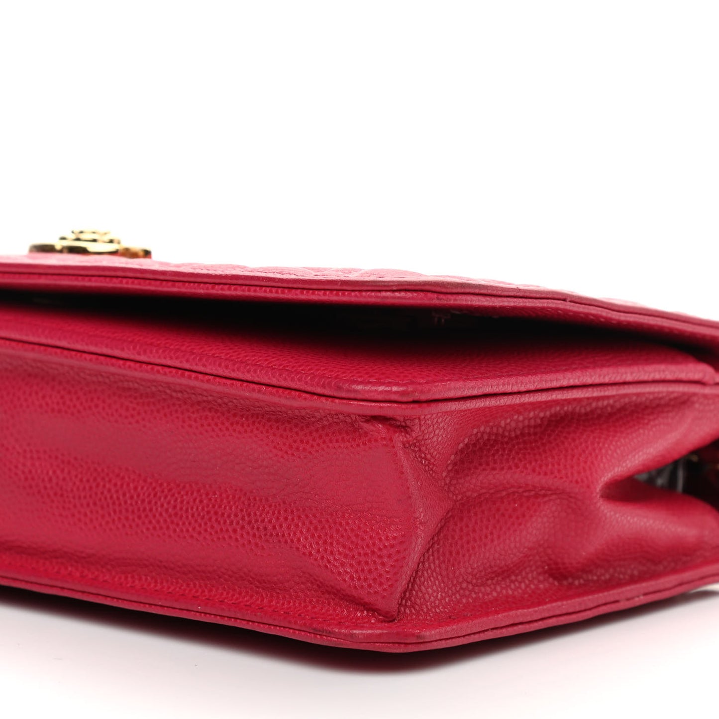 Caviar Camellia Embossed Wallet On Chain WOC Fuschia