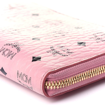 MCM Visetos Large Zip Around Wallet Pink 10 of 11