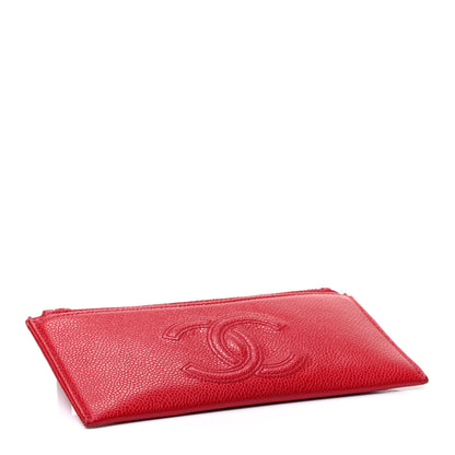 Chanel Caviar CC Classic Zip Pouch Red 3 of 4