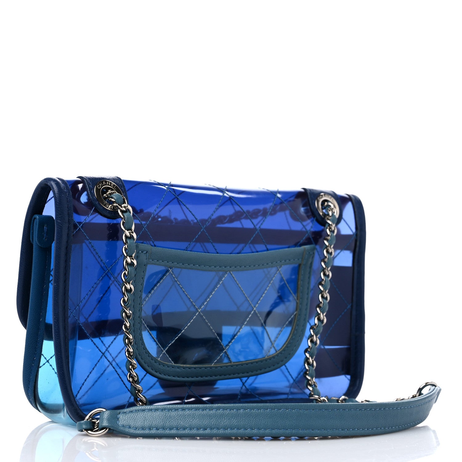 Chanel PVC Lambskin Stitched Mini Coco Splash Flap Blue 3 of 10