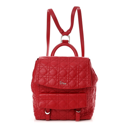 Christian Dior Lambskin Cannage Large Stardust Backpack Red 1 of 13