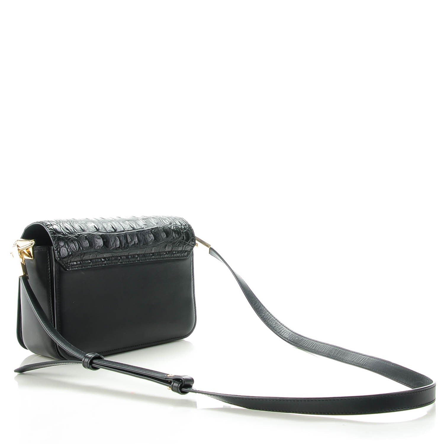 Alexander Wang Alligator Calfskin Embossed Prisma Envelope Crossbody Black 3 of 7
