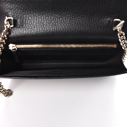 Gucci Dollar Calfskin Interlocking G Chain Wallet Black 5 of 11