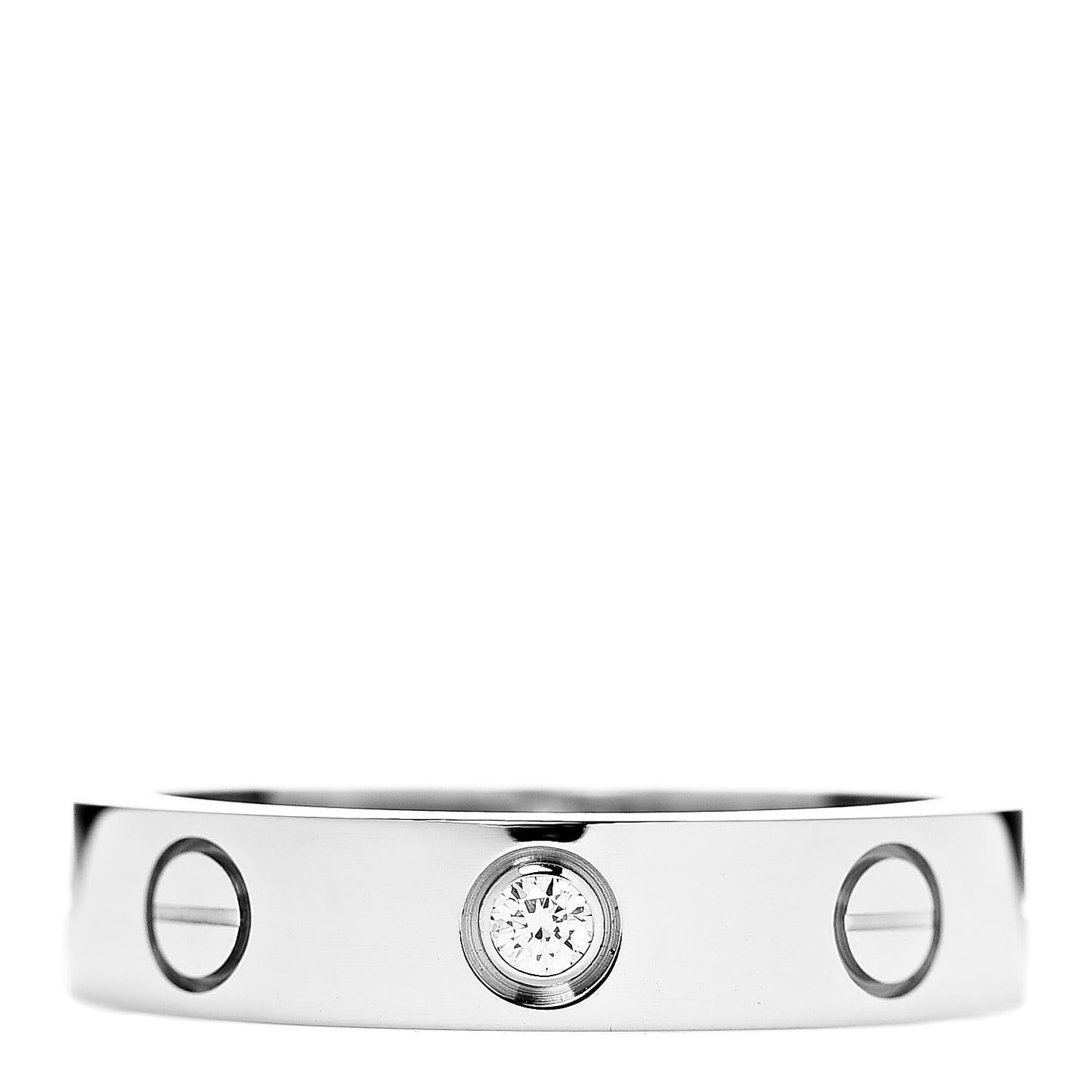 18K White Gold Diamond 4mm LOVE Wedding Band Ring 48 4.5