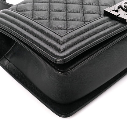 Chanel Caviar Quilted Medium Boy Flap So Black 9 of 12