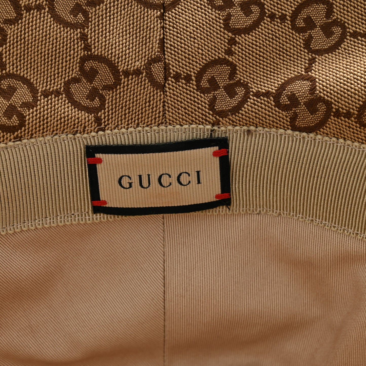 Monogram Textured Dollar Calfskin GG Jago Bucket Hat M Cacao Beige