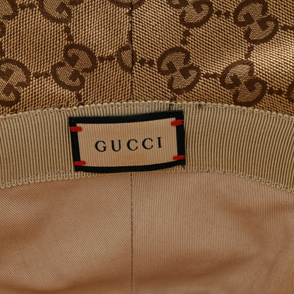 Gucci Monogram Textured Dollar Calfskin GG Jago Bucket Hat M Cacao Beige 8 of 11