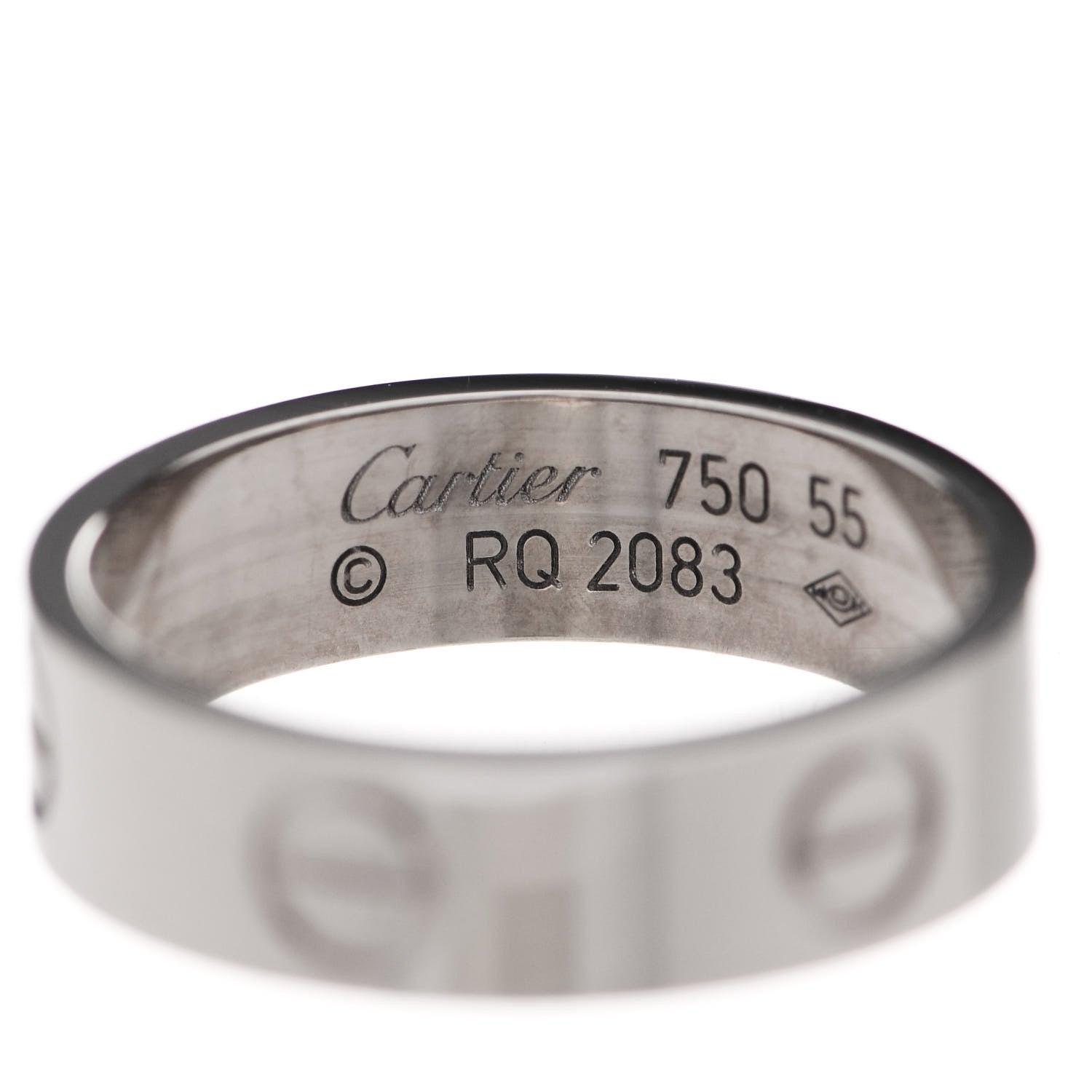 Cartier 18K White Gold 5.5mm LOVE Ring 55 7.25 4 of 6