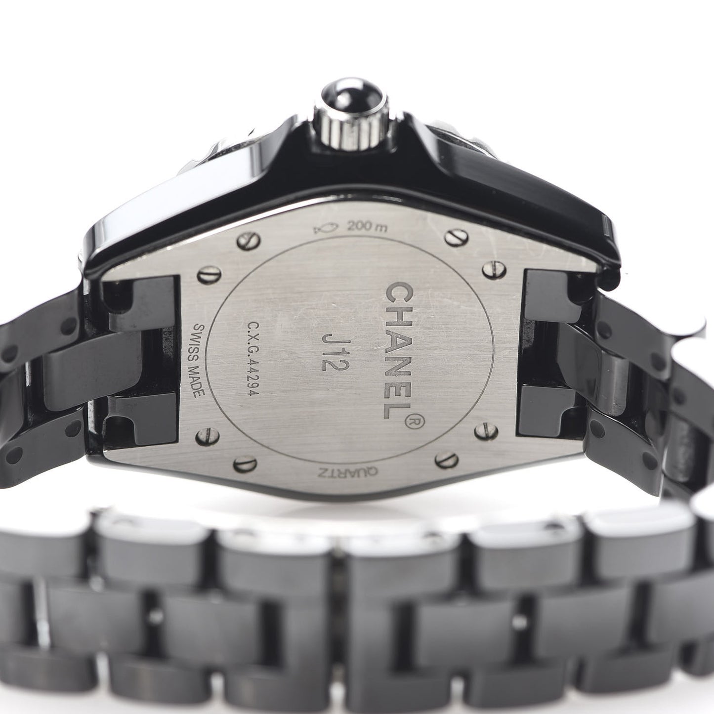 Stainless Steel Ceramic Diamond 33mm J12 Quartz Watch Black