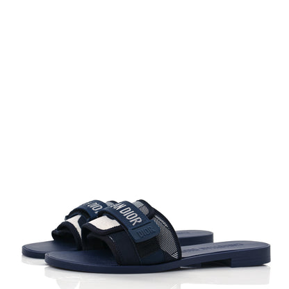 Christian Dior Technical Stretch Fabric Camouflage Dio(r)evolution Slide Sandals 39 Deep Blue 3 of 8