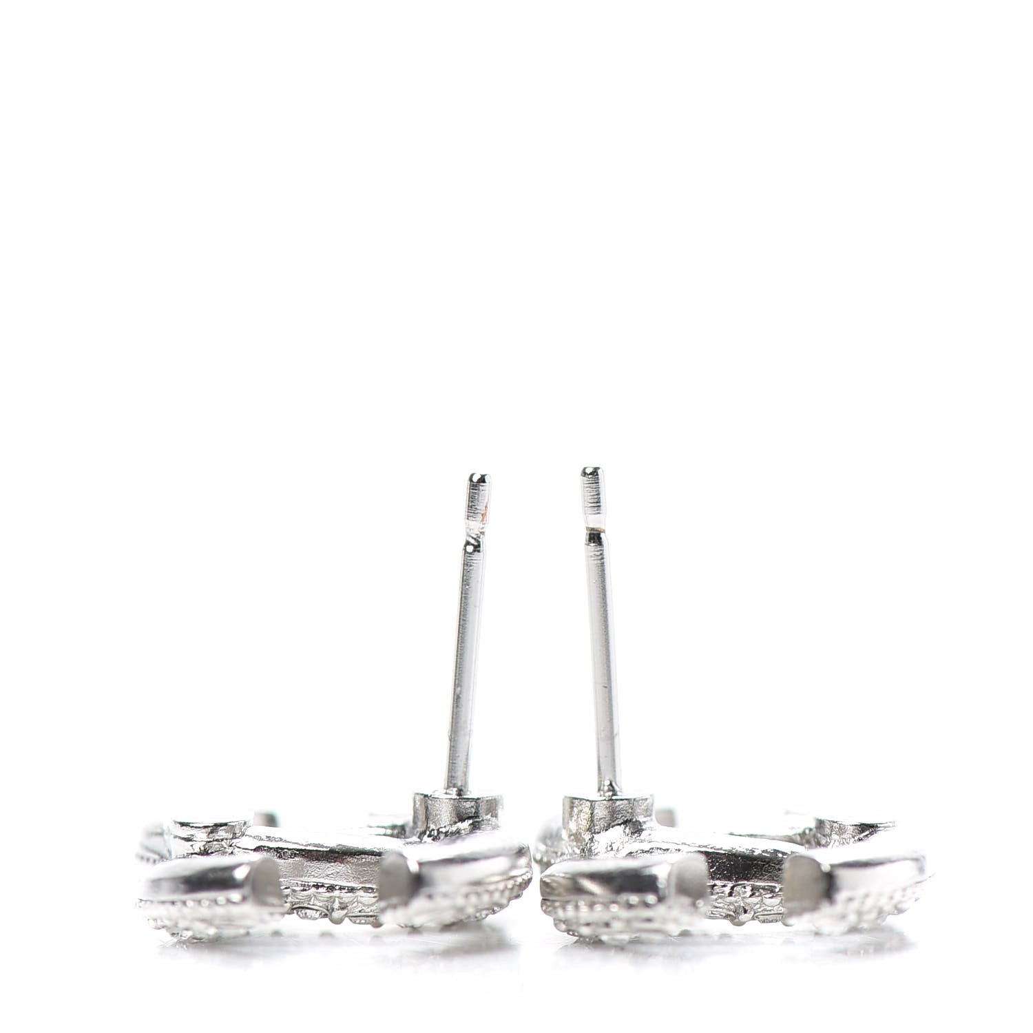 Chanel Crystal CC Earrings Silver 3 of 5