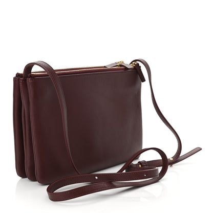 Celine Lambskin Large Trio Crossbody Bag Burgundy 3 of 11