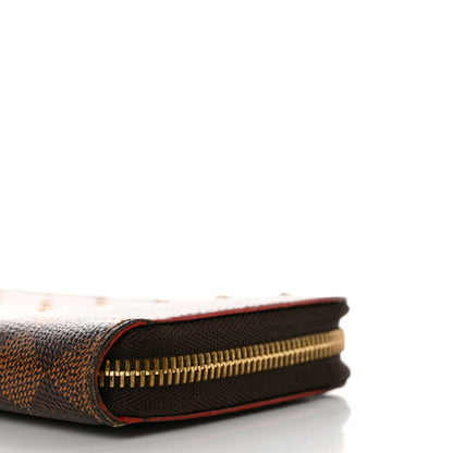 Louis Vuitton Damier Ebene Studded Zippy Wallet Cherry 9 of 11