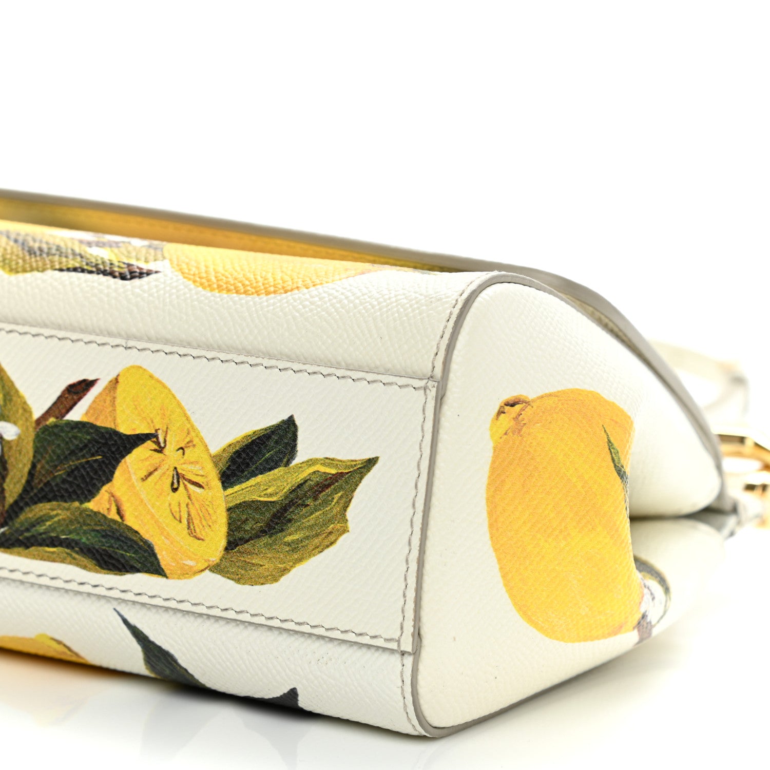 Dolce & Gabbana Dauphine Lemon Print Mini Miss Sicily Satchel White 9 of 10