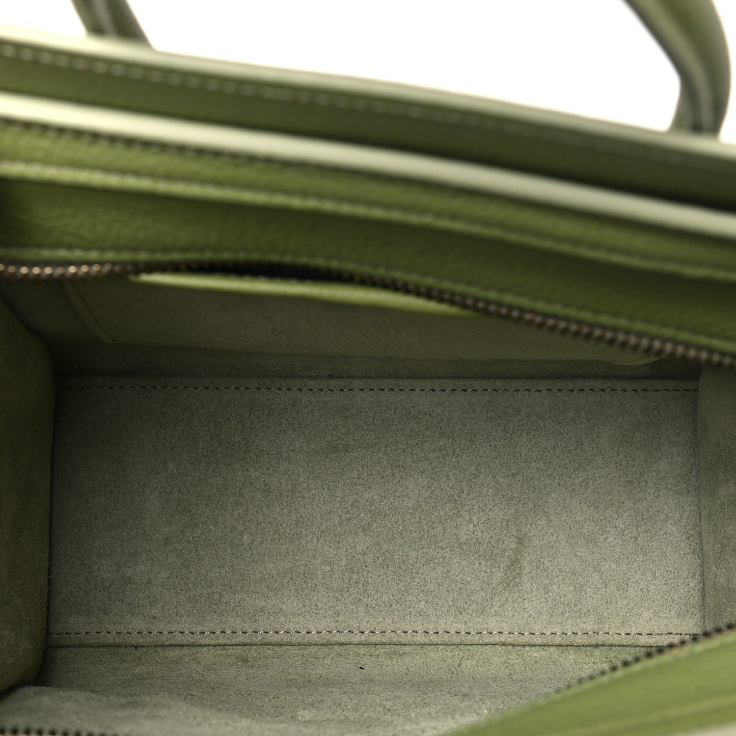 Drummed Calfskin Nano Luggage Green