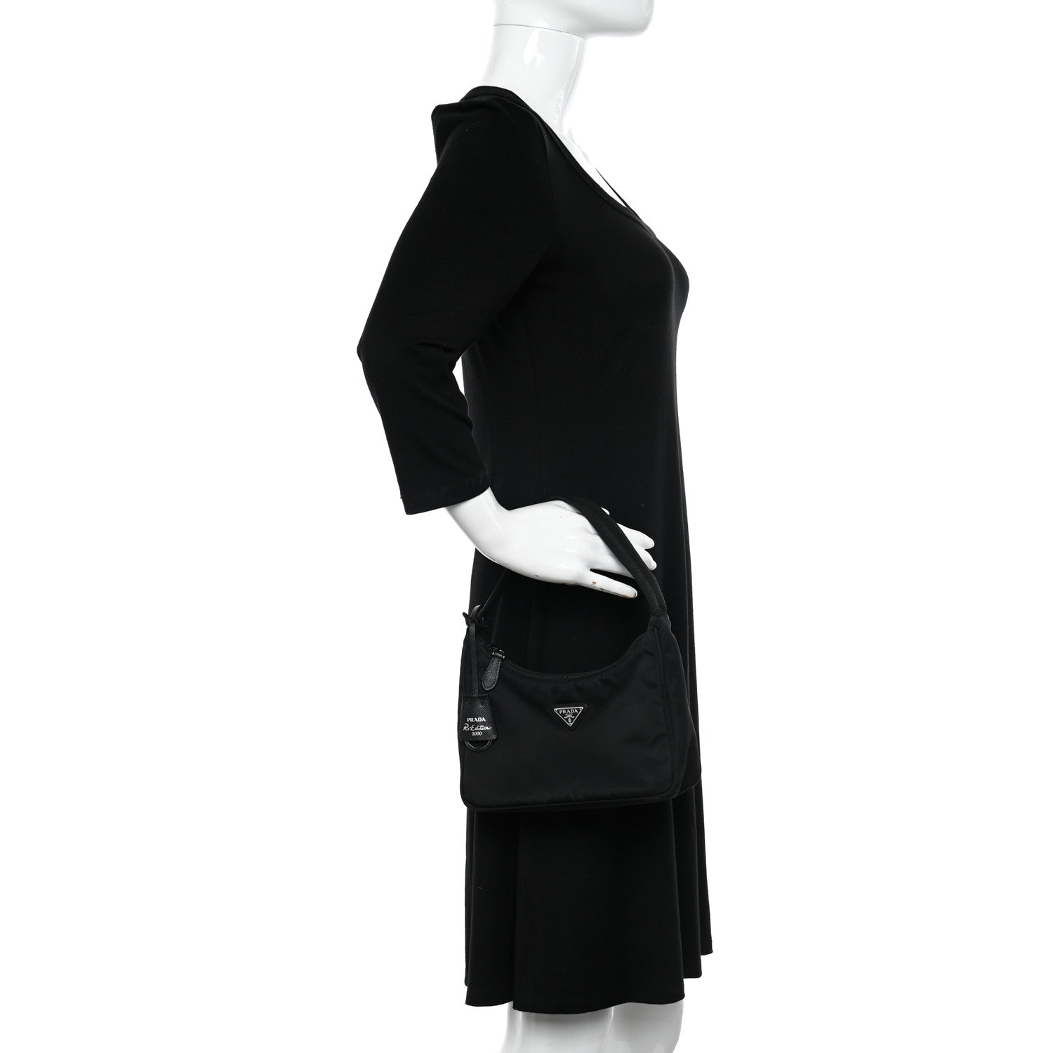 Prada Tessuto Nylon Mini Re-Edition 2000 Bag Black 2 of 9