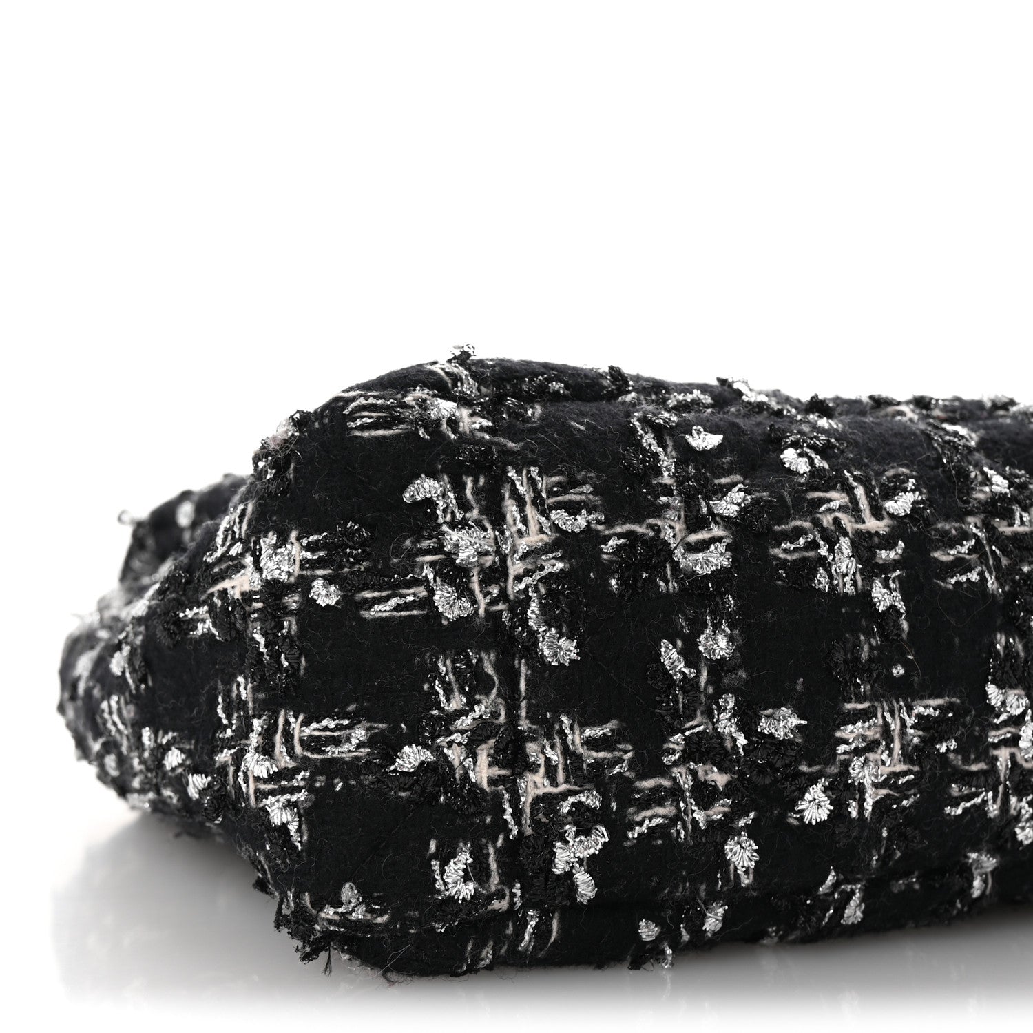 Chanel Tweed Quilted Large Chanel 19 Flap Black Silver Ecru 9 of 10