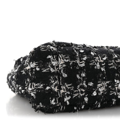Chanel Tweed Quilted Large Chanel 19 Flap Black Silver Ecru 9 of 10