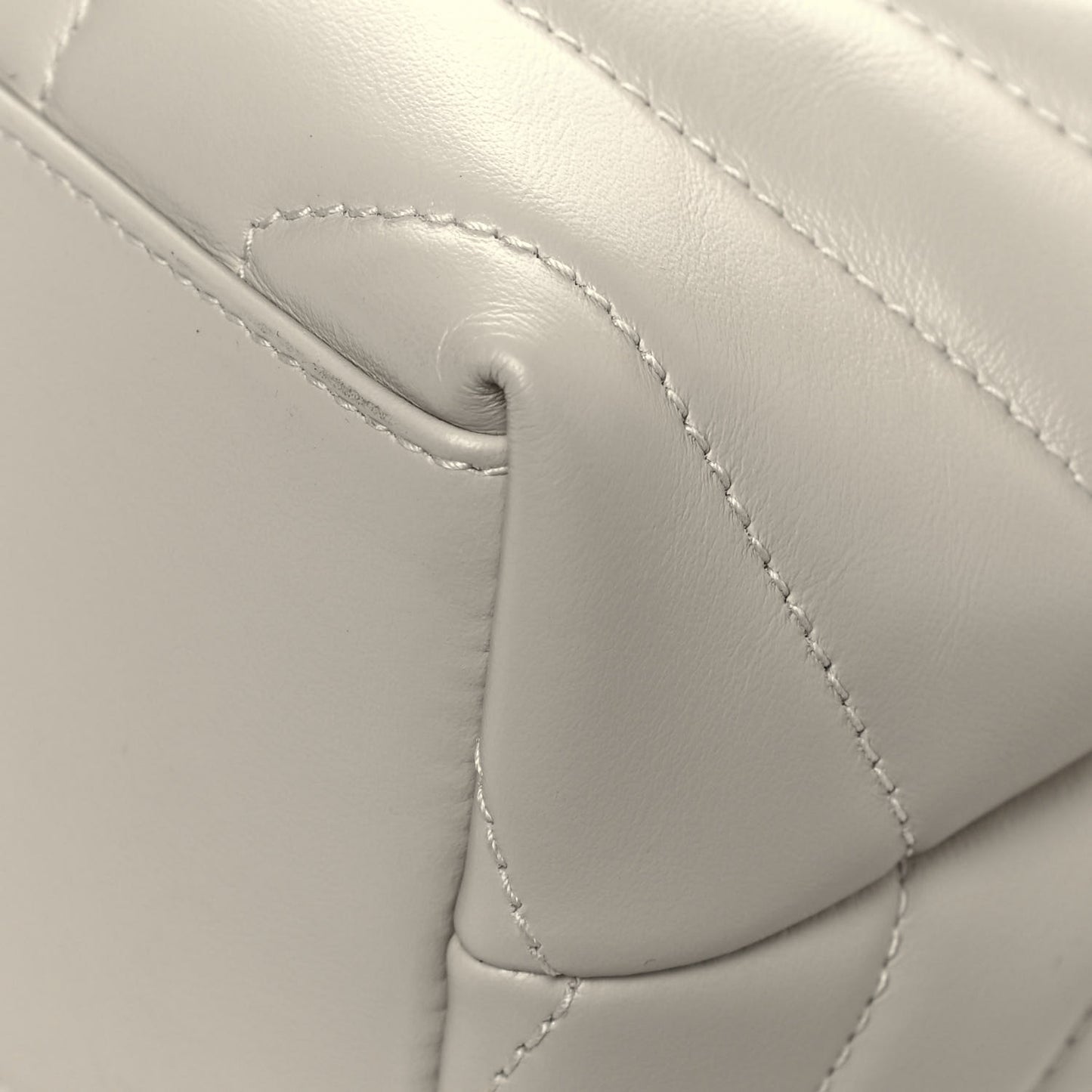 Calfskin Y Quilted Monogram Small Loulou Chain Satchel Ivory