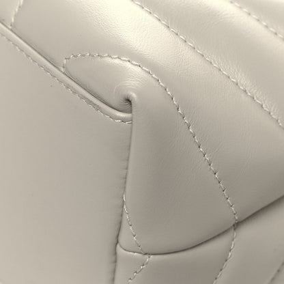 Saint Laurent Calfskin Y Quilted Monogram Small Loulou Chain Satchel Ivory 9 of 12