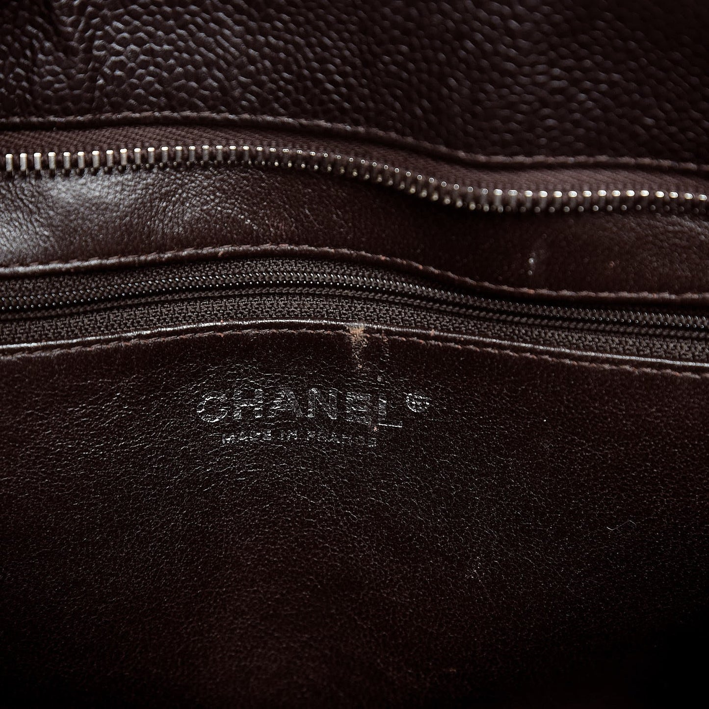 Caviar Quilted Medallion Tote Dark Brown