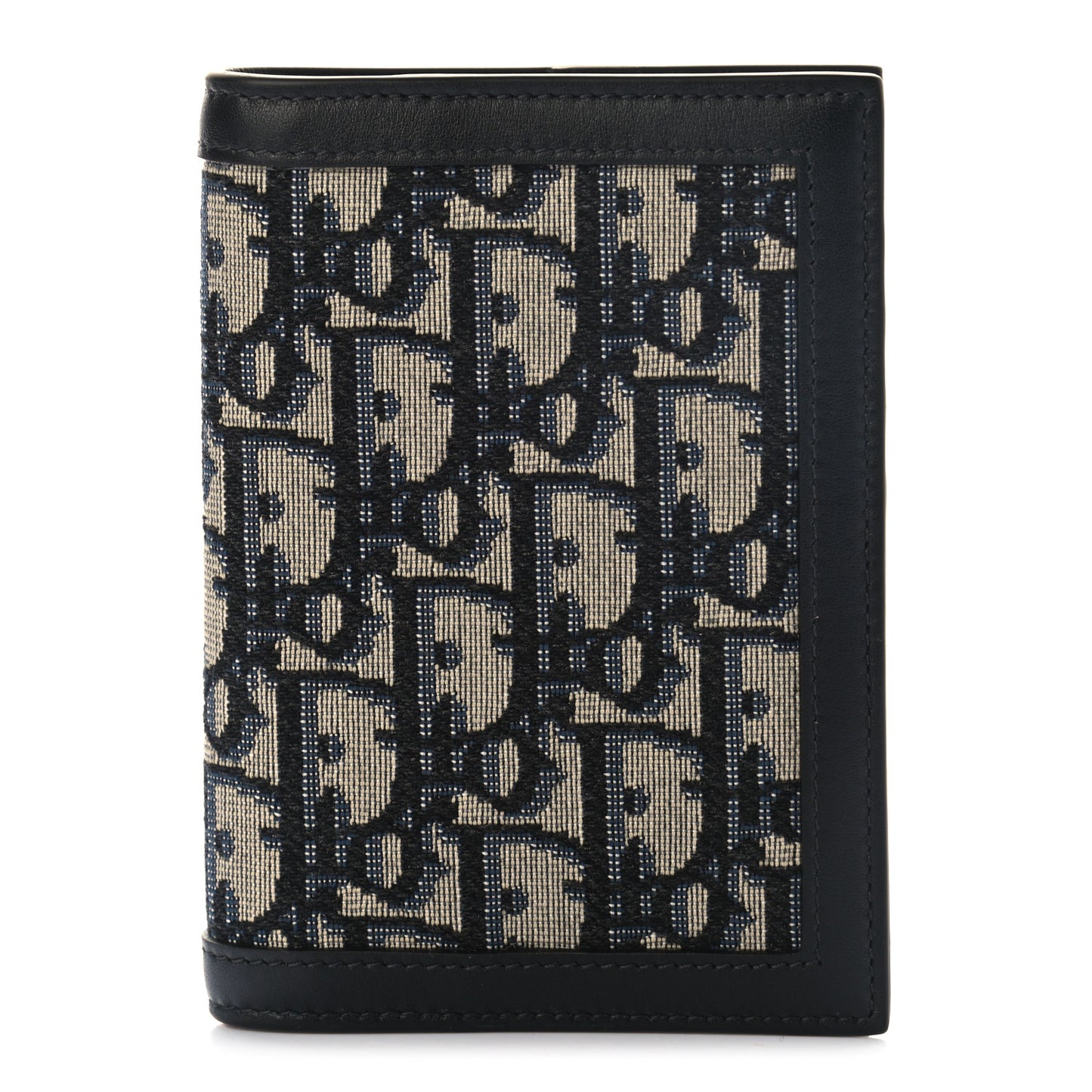 Calfskin Oblique Passport Holder Blue