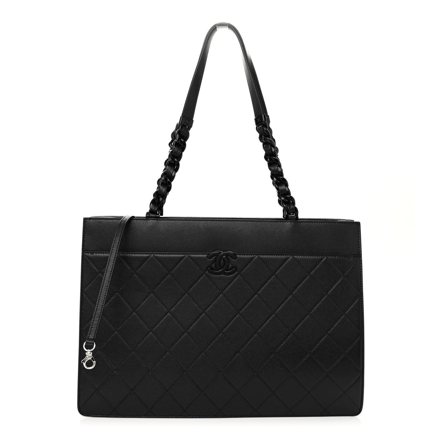 Caviar Quilted My Everything Large Shopping Tote Black