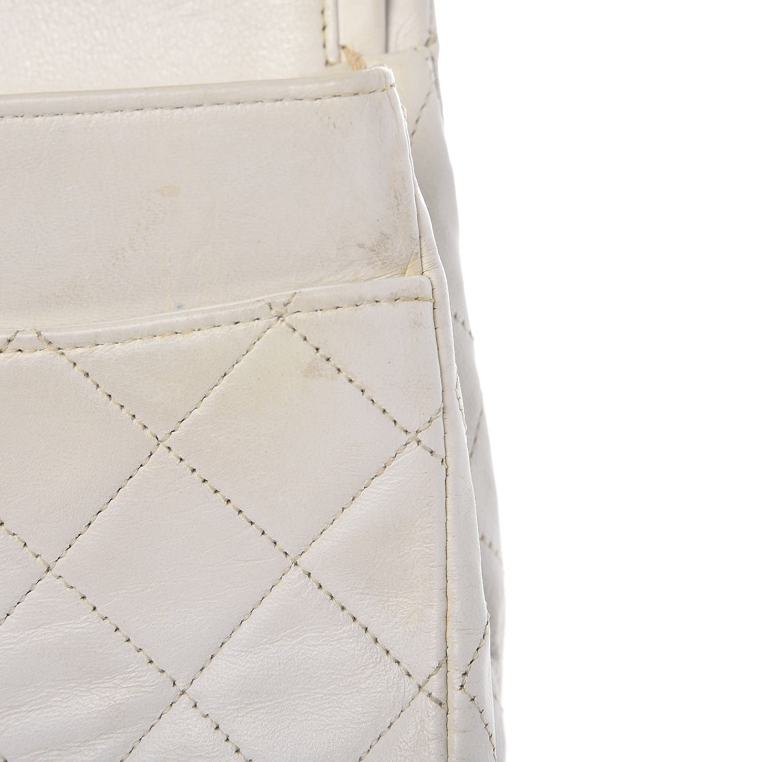 Chanel Lambskin Quilted Medium Double Flap White 14 of 21