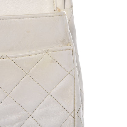 Chanel Lambskin Quilted Medium Double Flap White 14 of 21