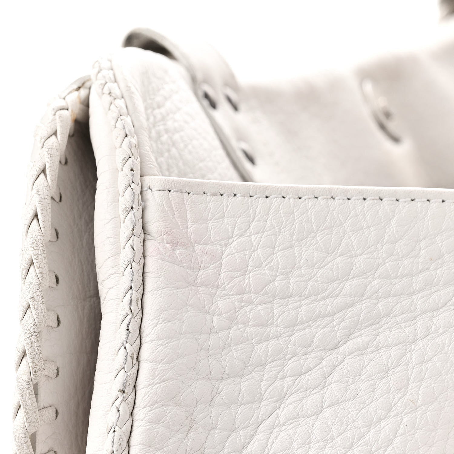 Christian Dior Calfskin Braided Gaucho Double Saddle Bag White 16 of 16