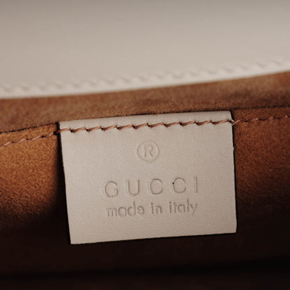 Gucci Calfskin Mini Sylvie Top Handle Bag White 6 of 7