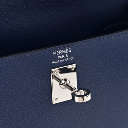 Hermes Madame Calfskin Kelly Sellier 25 Bleu Encre 6 of 13